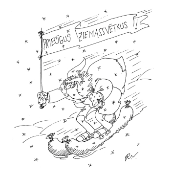 Zīmē Romans Vitkovskis. Priecīgus Ziemassvētkus!