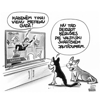 Zīmē Gatis Šļūka. Beidzot ķērušies pie valstiski svarīgiem jautājumiem!