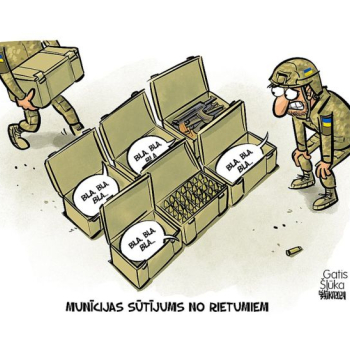 Zīmē Gatis Šļūka. Munīcijas sūtījums no Rietumiem