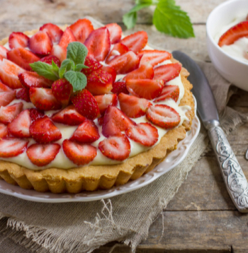 Zemeņu tarte.