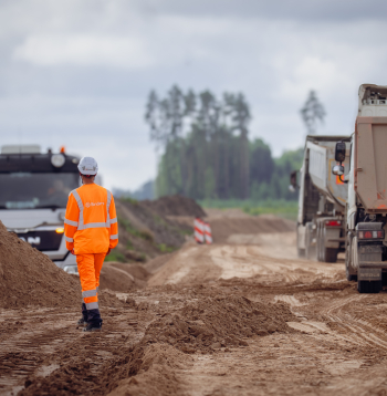 "Rail Baltica" pamattrases būvniecība.