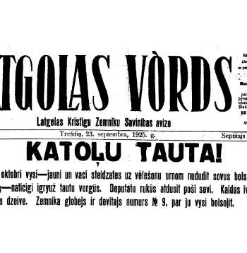 Avīzes “Latgolas Vōrds” galvene.