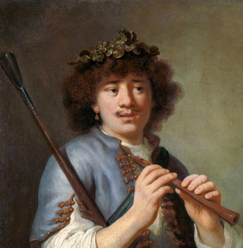 Rembranta pašportrets ar flautu 1636. gadā.
