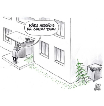 Zīmē Gatis Šļūka. Kāds aizgājis pa skuju taku...