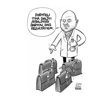 Zīmē Gatis Šļūka. Portfeļi — atbilstoši partiju DNS rezultātiem!
