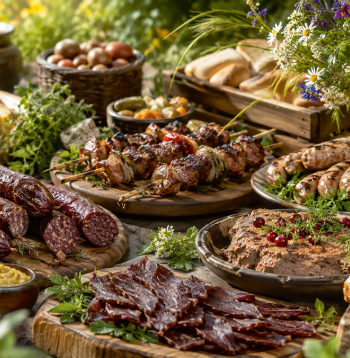 Uz katra mednieka galda Jāņos ir visdažādākās delikateses no medījuma gaļas. Uz katra mednieka galda Jāņos ir visdažādākās delikateses no medījuma gaļas.