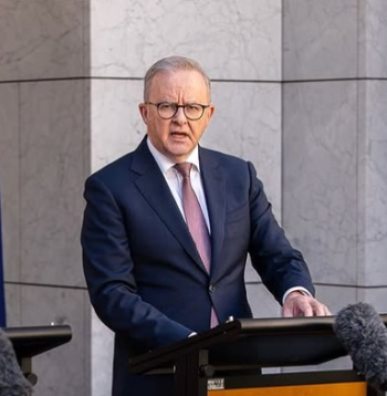Austrālijas premjerministrs Entonijs Albanīzs.