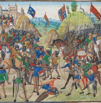 Kresī kauja 14. gs. franču miniatūrā.