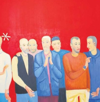 Kaspars Zariņš. "Sapulce. Kas nu?" (bez datējuma, a/e, 150 x 280 cm). 