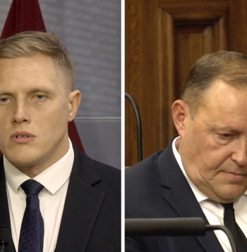 Iekšlietu ministrs Jānis Dombrava un satiksmes ministrs Rihards Kozlovskis.