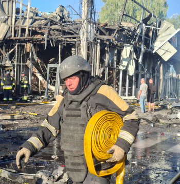 Krievijas triecienu sekas Ukrainā. 