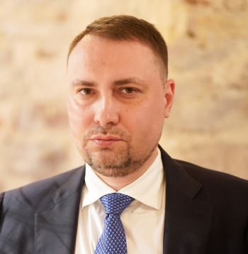 Ukrainas prezidenta biroja vadītājs Kirilo Budanovs (Kyrylo Budanov).