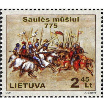 Saules kaujas gadskārtai veltīta Lietuvas pastmarka. Saules kaujas gadskārtai veltīta Lietuvas pastmarka.