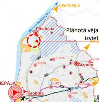 "K2 Ventum" iecerētais vēja parks atrastos mežā Sakas pagastā. Pēc projekta autoru vēstītā, tuvākās apdzīvotās vietas ir Pāvilosta (~1,7 km no parka ārējās robežas), Sakas ciems (~2 km), Ziemupes ciems (~5,5 km).