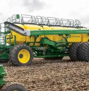 'John Deere C1450T' sēklas bunkurs.