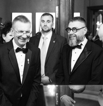 Edgars Rinkēvičs spēlfilmas "Uļa" Latvijas pirmizrādes vakarā Rīgā.