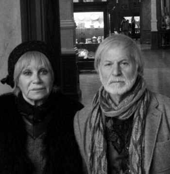 Semjons Šegelmans un Jūlija Agranova-Šegelmans Rīgā.