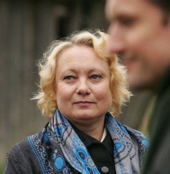 LTV seriāla "Likteņa līdumnieki" filmēšanas epizode, Indra Briķe.