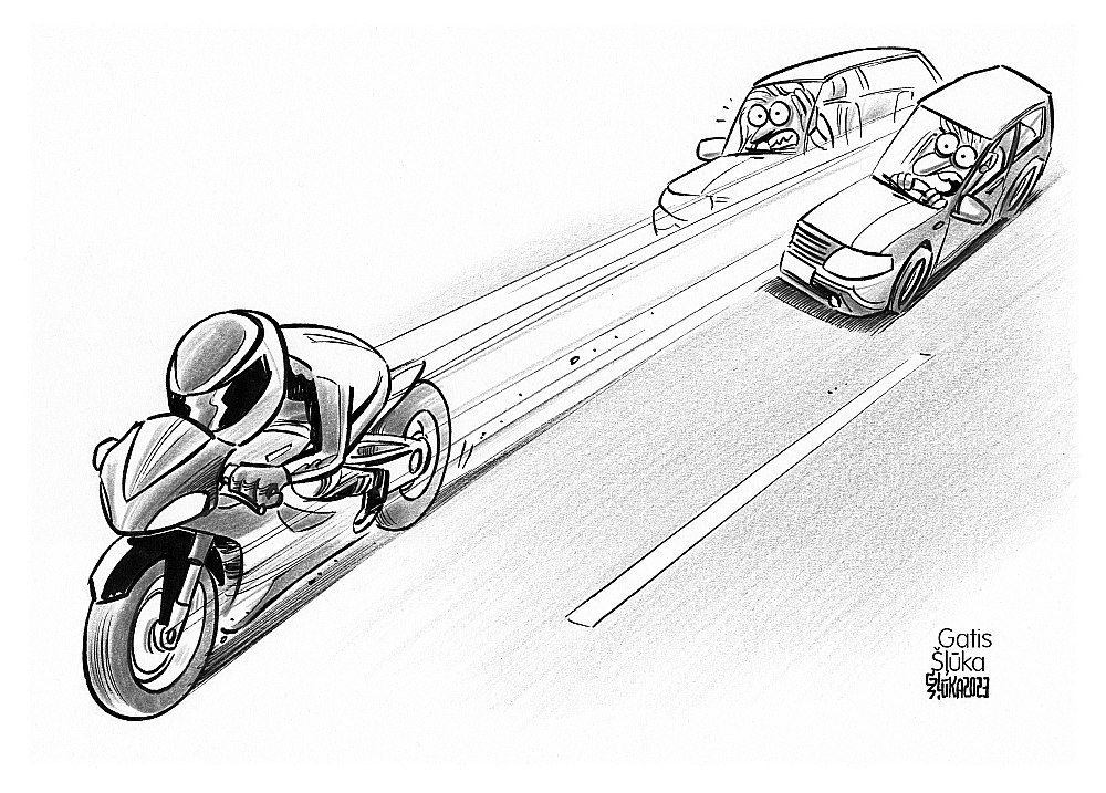 Zīmē Gatis Šļūka. Motosezona ir sākusies!