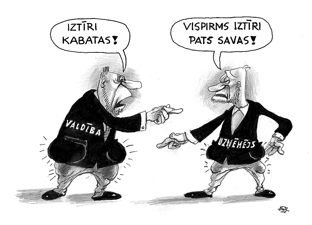 Zīmē Ēriks Ošs. Iztīri kabatas!