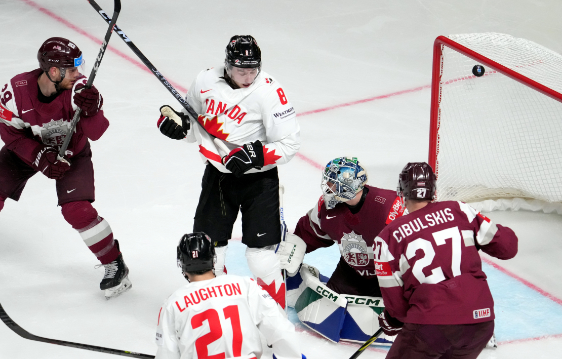 Pasaules hokeja čempionāta spēle starp Latvijas un Kanādas valstsvienībām ''Arēnā RĪga''.