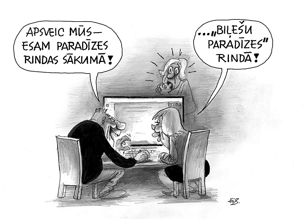 Zīmē Ēriks Ošs. Esam paradīzes rindas sākumā!