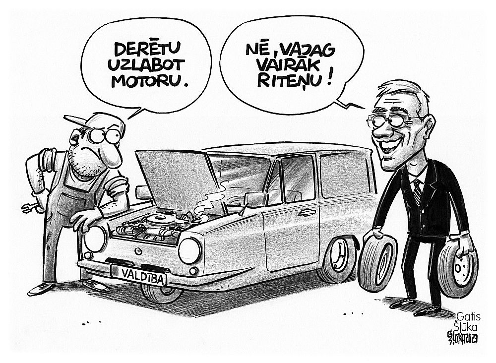 Zīmē Gatis Šļūka. Vajag vairāk riteņu!
