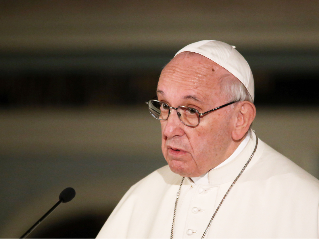 Viņa Svētība pāvests Francisks ekumeniskā dievkalpojuma laikā Doma baznīcā. 2018. gads.