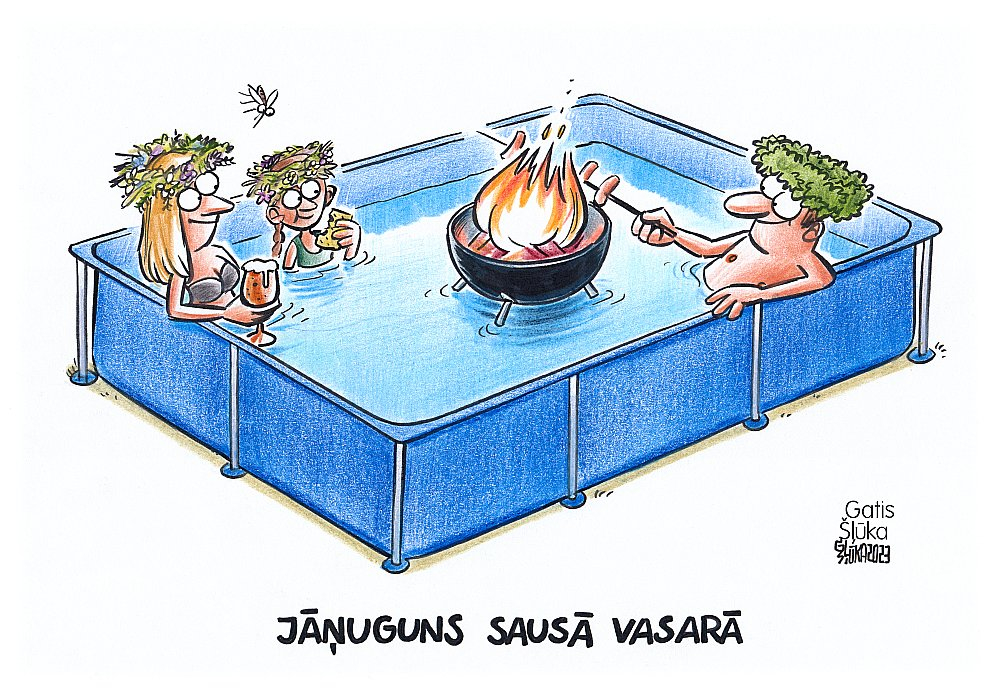 Zīmē Gatis Šļūka. Jāņuguns sausā vasarā