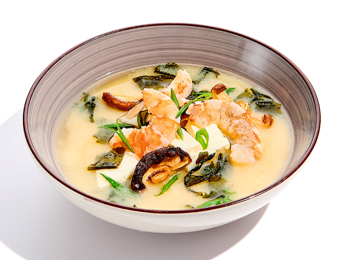 Miso zupa ar tīģergarnelēm