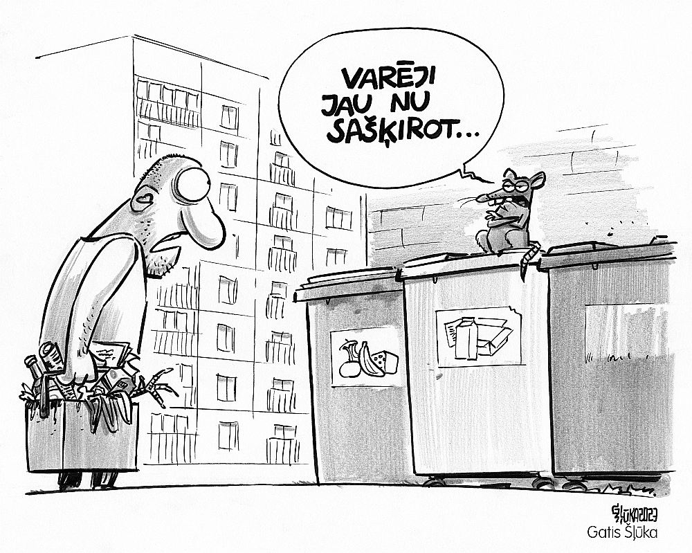 Zīmē Gatis Šļūka. Varēji jau nu sašķirot!