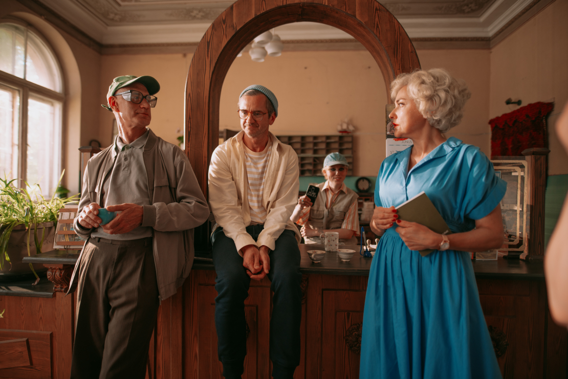 LMT komēdijseriāla "Pilna pastkaste" filmēšana Ķemeros.