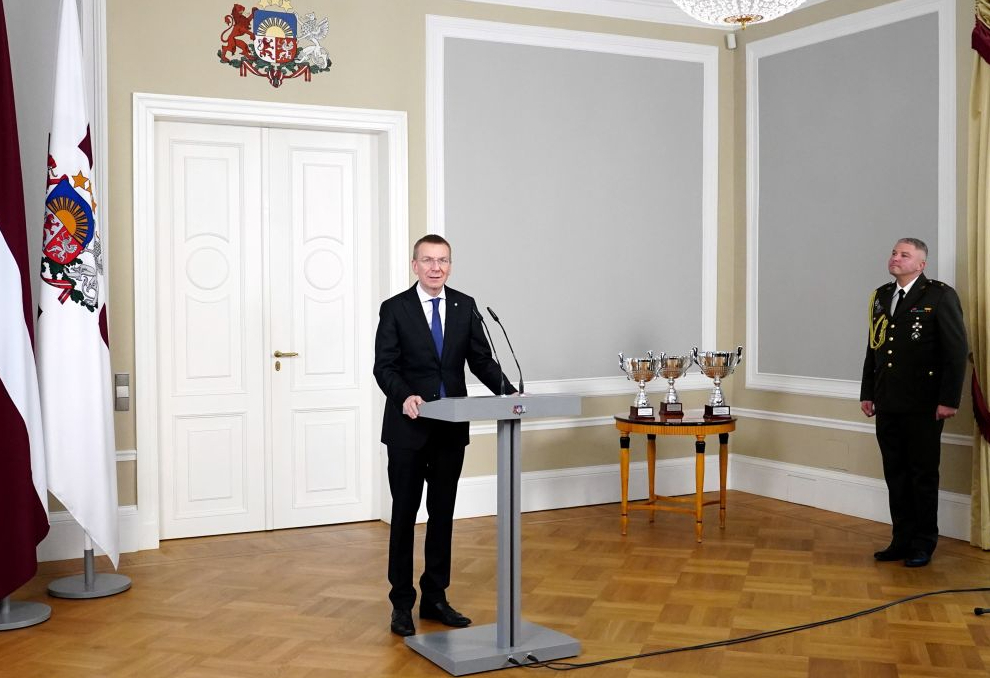 Valsts prezidents Edgars Rinkēvičs Rīgas pilī.