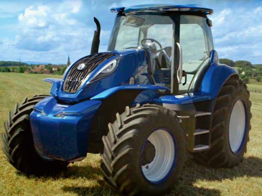 'New Holland' metāna traktors.