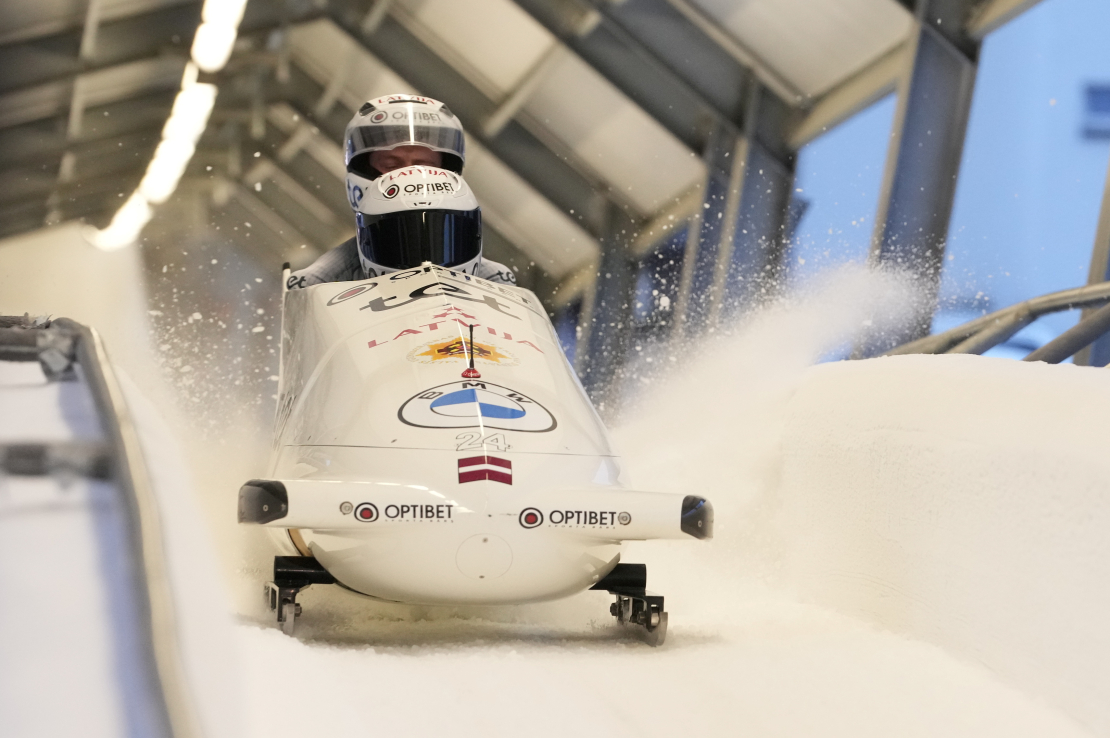 Latvijas bobsleja divnieku ekipāža.
