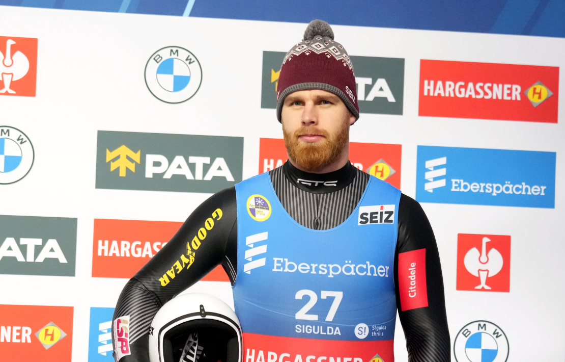 Latvijas kamaniņu braucējs Kristers Aparjods.