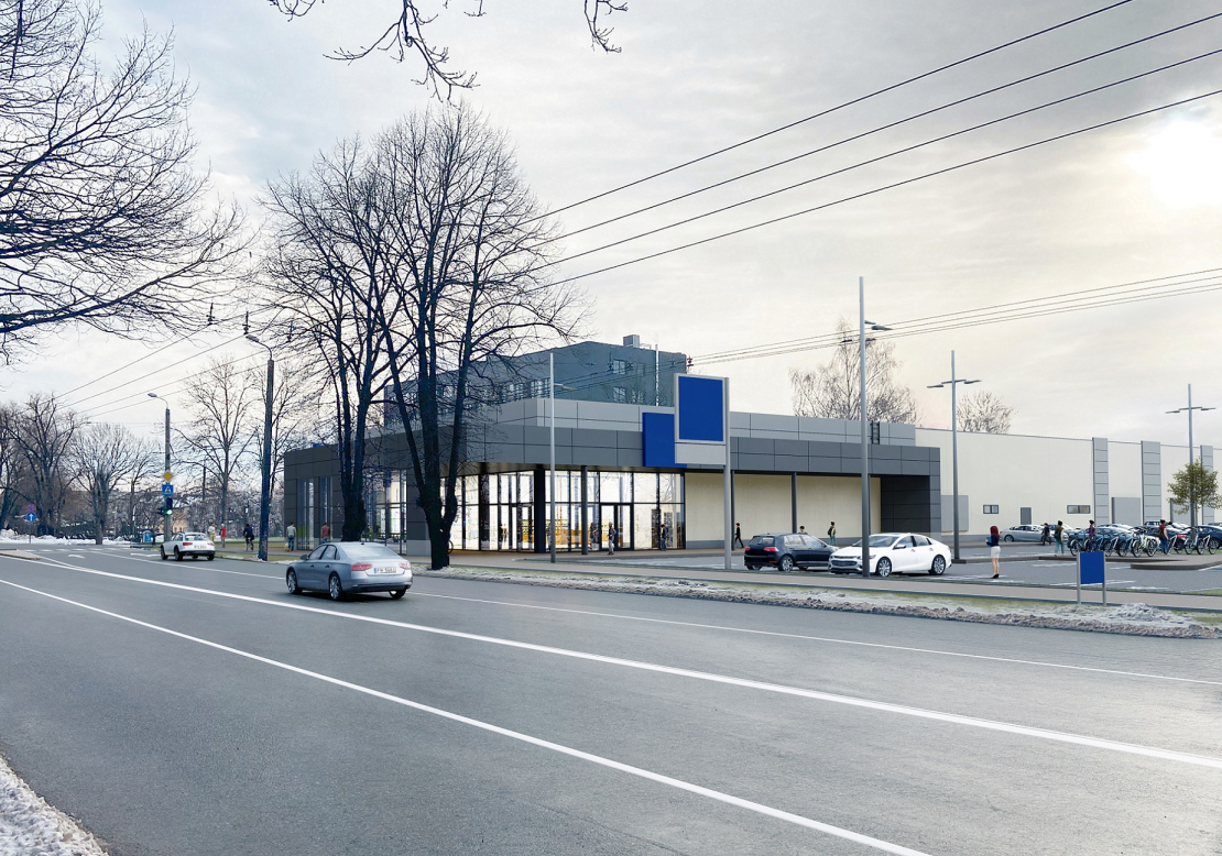 "Lidl" veikala vizualizācija lapsu ielā.
