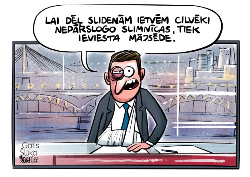 Zīmē Gatis Šļūka. Slidenās ietves.