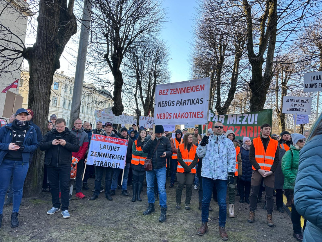 Lauksaimnieku un meža nozares pārstāvju protesta akcija.