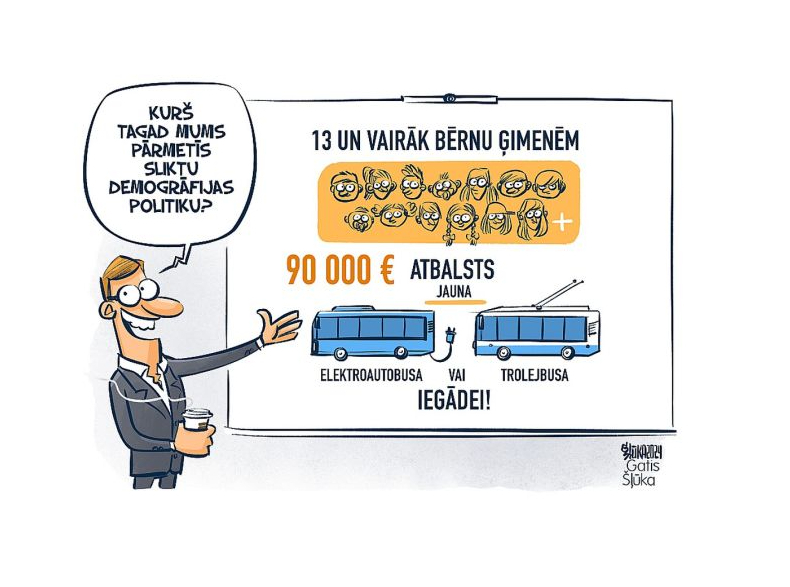 Zīmē Gatis Šļūka. Kurš pārmetīs sliktu demogrāfijas politiku?