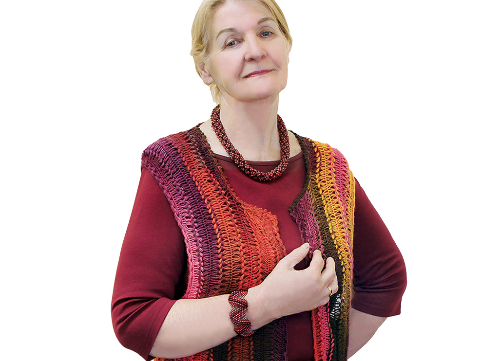 Krāsaina veste.