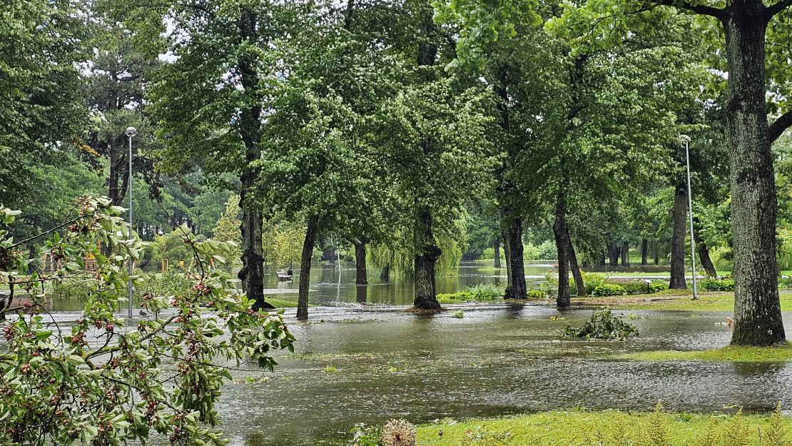 Arkādijas parks. Vētras sekas. Plūdi.
