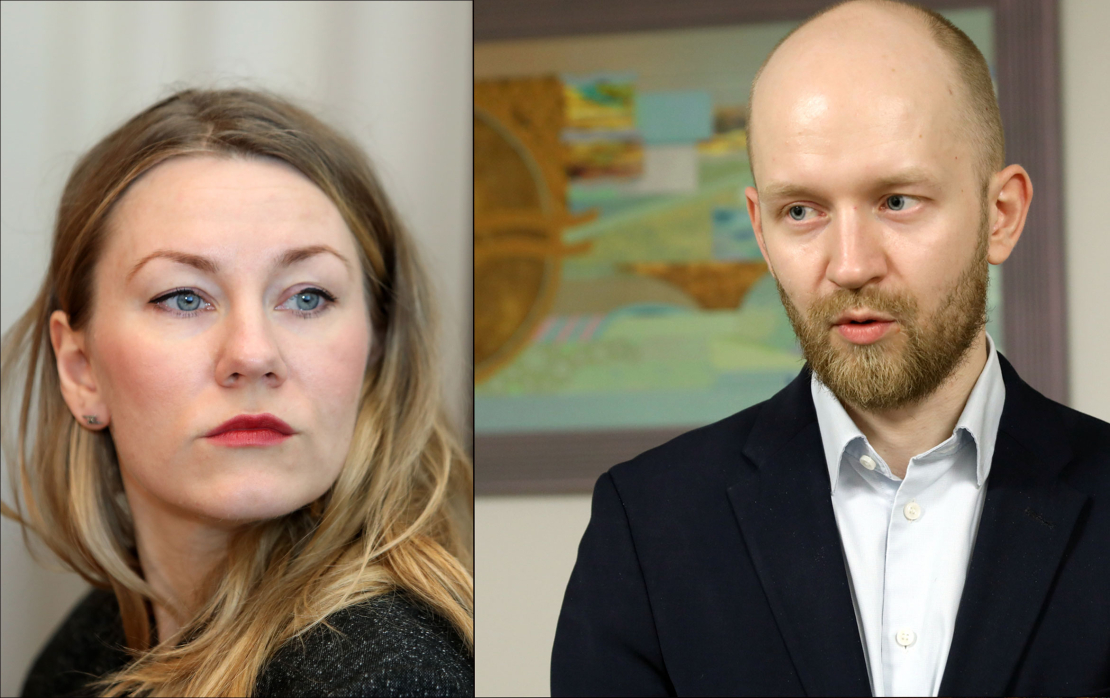 Zane Pūpola un Partijas "Progresīvie" līdzvadītājs, Saeimas deputāts Andris Šuvajevs.