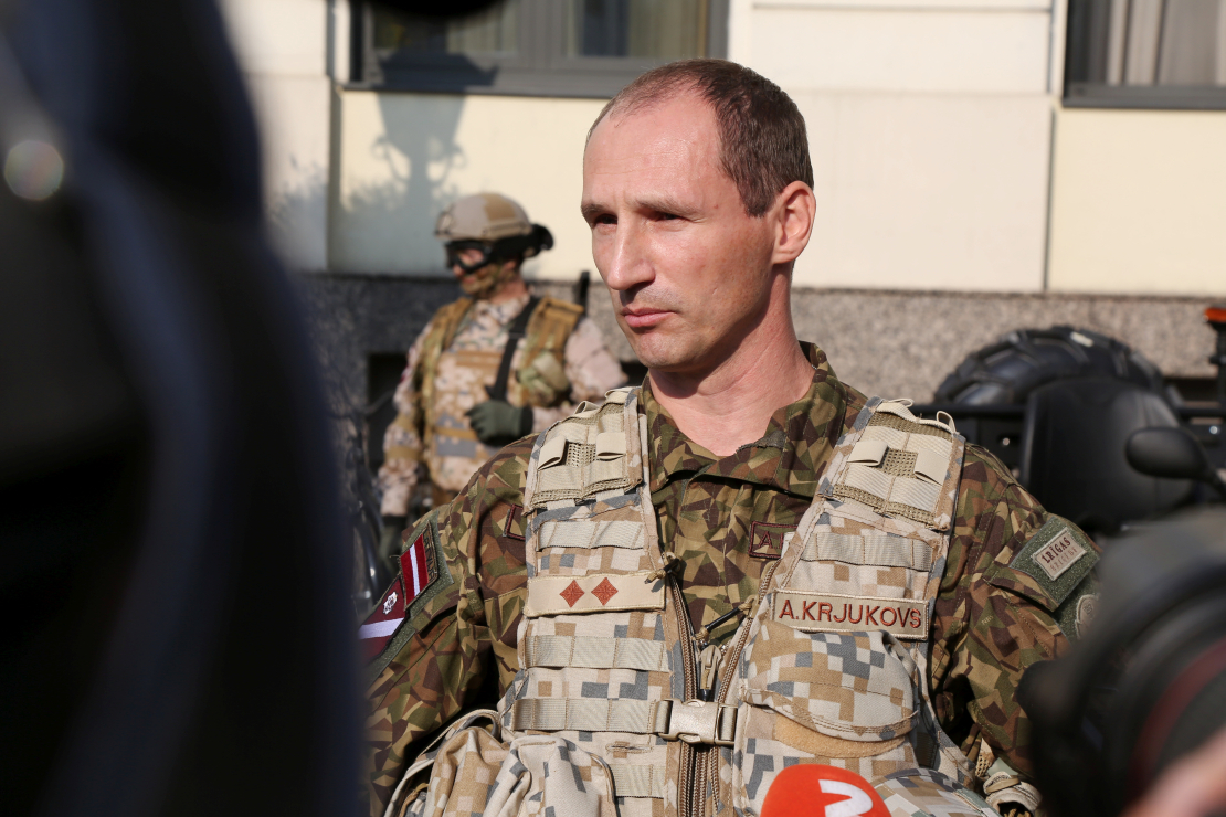 Zemessardzes Rīgas brigādes komandieris pulkvežleitnants Aivars Krjukovs.