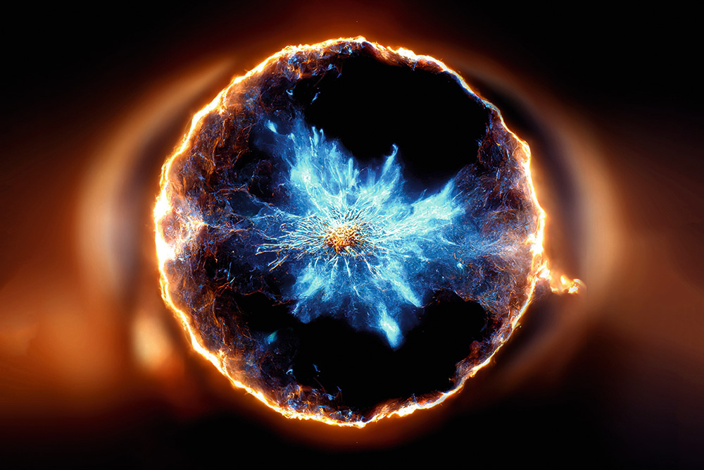 Supernovas eksplozija.