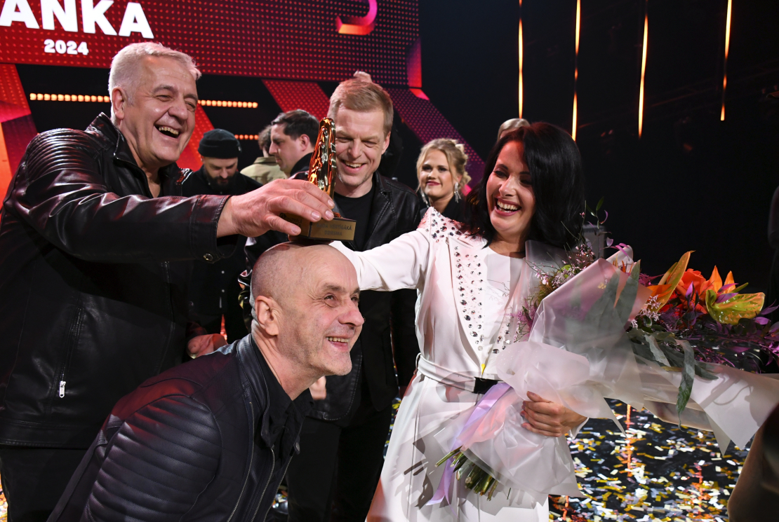 "Muzikālā banka 2024" fināls Daugavpils Olimpiskajā centrā. Jumprava un Antra Stafecka.