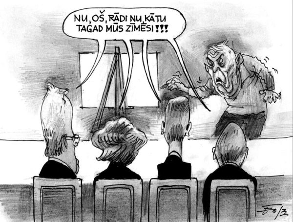 Ērika Oša karikatūra.