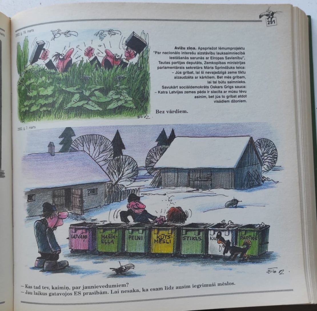 Ērika Oša karikatūra.