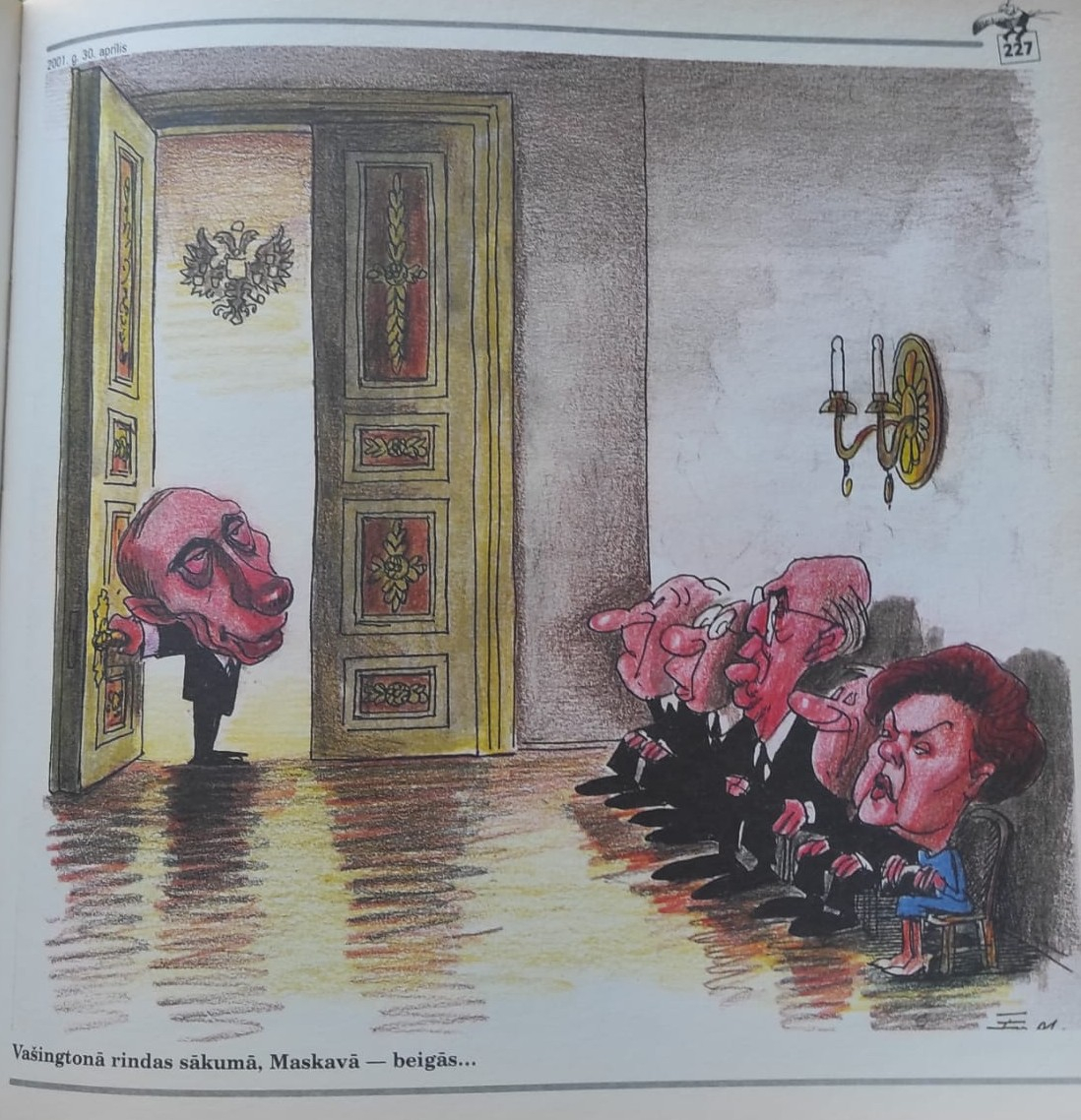 Ērika Oša karikatūra.