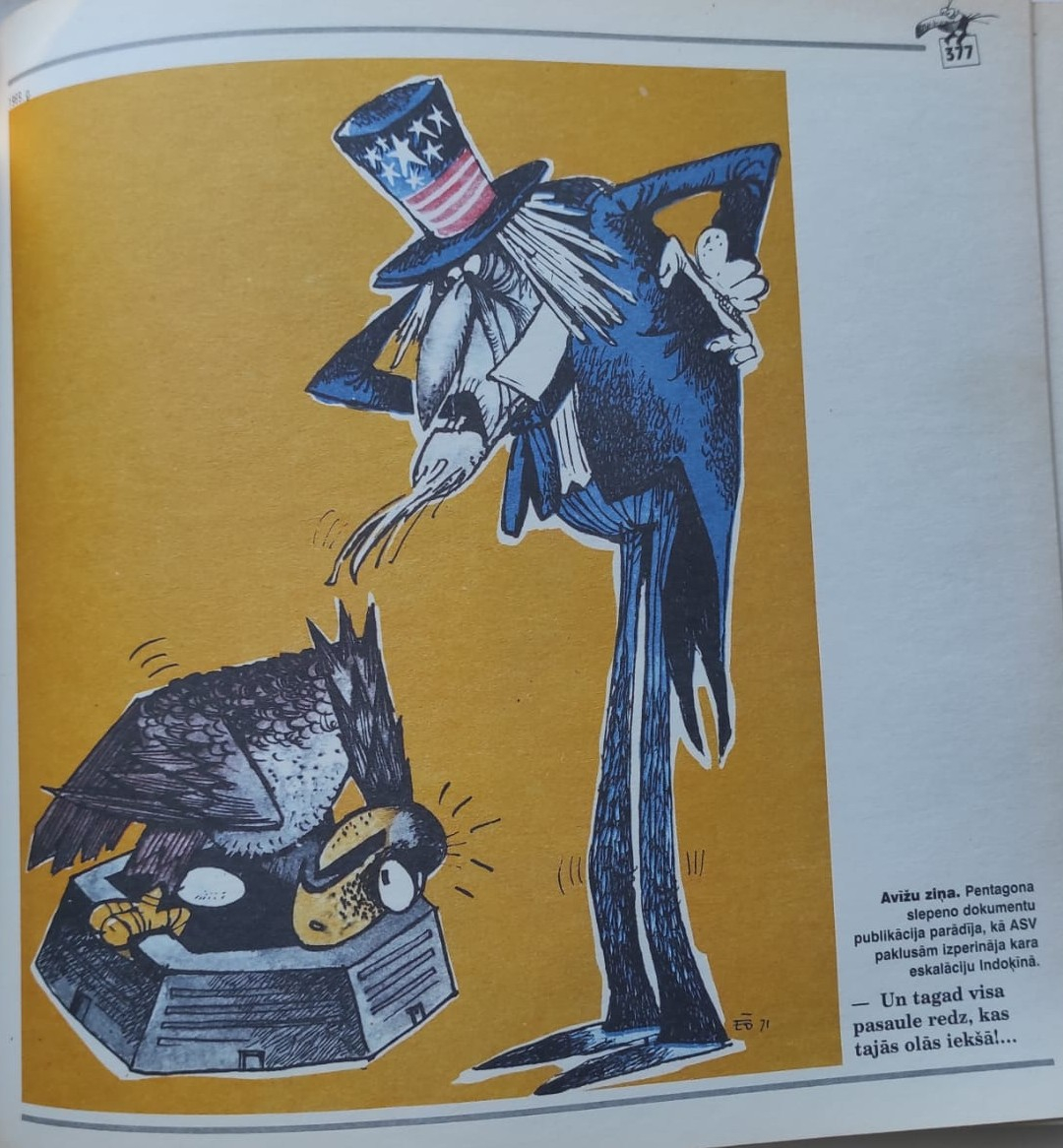 Ērika Oša karikatūra.